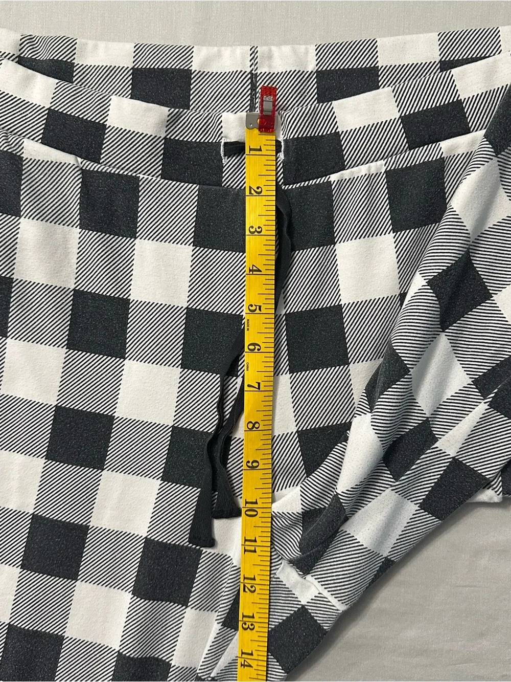Lands End Lounge Pants XL 18 Womens Black White Buffalo Plaid Knit Sleep